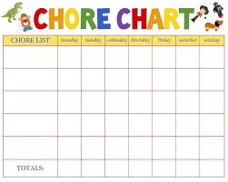Weekly Chore Charts Templates New Kids Chore Calendar