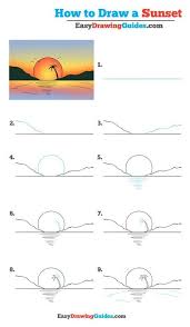 How To Draw A Sunset Really Easy Drawing Tutorial Landscape Drawing Easy Easy Drawings Drawing Tutorial Easy