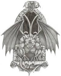 Black ink gargoyle head tattoo on man right. Gargoyles Protect Your Home Gargoyle Tattoo Country Tattoos Gargoyle Drawing