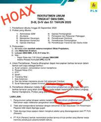 We did not find results for: Beredar Informasi Lowongan Kerja Palsu Pln Imbau Masyarakat Waspada Warta Pontianak
