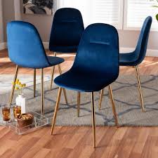 Baxton Studio Elyse Navy Blue Dining Chairs Set Of 4 160 9912 Hd The Home Depot Blue Dining Chair Navy Blue Dining Chairs Dining Room Blue