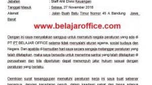 Saya yang bertanda tangan di bawah ini Contoh Surat Kesanggupan Mematuhi Peraturan Kerja Belajar Office
