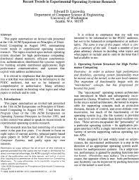 Recent Trends In Experimental Operating Systems Research Proceedings Of The Twelfth Annual Acm Symposium On Principles Of Distributed Computing