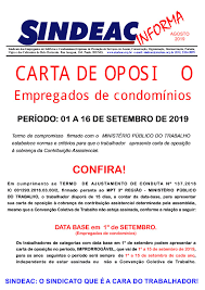 CARTA DE OPOSIÇÃO – EMPREGADOS DE CONDOMÍNIOS – SINDEAC