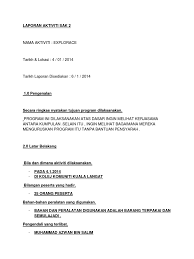 Explorace sains / saintis muda pertandingan ini dicedok daripada pertandingan explorace yang bagi setiap stesyen, banyak aktiviti atau tugasan yang boleh ditetapkan. Laporan Aktiviti Explorace Sak 2