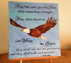 Birds And The Bees Talk Script They That Wait Upon The Lord Shall Renew Their Strength Isaiah 40 31 Painted Wood Home Bible Verse Script In 2020 Wait Upon The Lord Scripture Wall Art Scripture Signs