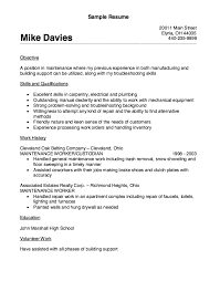 maintenance worker resume sample