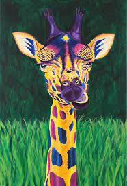 Wall art paintings decor for bedroom,psychedelic colorful giraffe painting canvas wall art decorative living room poster children's room painting 12×12inch(30×30cm) $13.99 $ 13. Colorful Giraffe Painting By Nicole Pedra