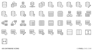 A Set Of Ios Tab Bar Icons Toolbar Icons And 3d Touch Icons Of Databases And