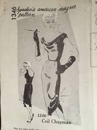 Vintage Ceil Chapman Spadea Sewing Pattern Bombshell Cocktail Dress 1346 Ff Vintage Dress Patterns Sewing Patterns Vintage Sewing Patterns