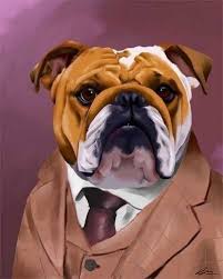 English Bulldog Dressed For A Night Out Bulldog Gift Bulldog Etsy Bulldog Art Dog Wall Art Dog Art