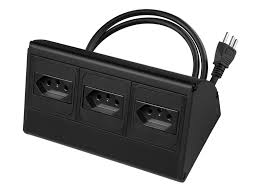 Extensão caixa de tomada de sobreposição com 3 tomadas 10A TTB-01 - Preto -  Brasil Box