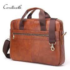 Contact S 2016 Fashion Genuine Leather Men Briefcase Cowhide Men S Messenger Bags 14 Laptop Business Bag Luxury Sac Cuir Homme Sacoche Homme Cuir Sacoche Cuir