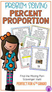 Percent Proportion Find Missing Part Whole Or Percent Scavenger Hunt Google Interactive Math Journals 5th Grade Activities Sixth Grade Math