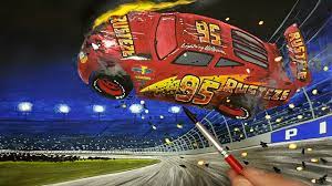 Add some colors to create your piece of art. Draw Cars 3 Lightning Mcqueen Crash Step By Step Drawing Painting Coloring Pages Youtube