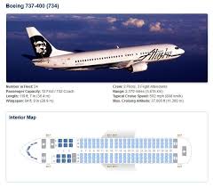 alaska airlines boeing 737 400 aircraft seating chart