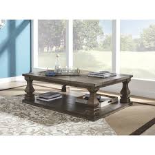 Terence Floor Shelf Coffee Table In 2020 Coffee Table Solid Wood Coffee Table Coffee Table Setting