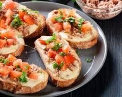 Recette De Bruschetta Au Thon Tomates Et Mozzarella Recette Recettes De Cuisine Bruschetta Recette Recette