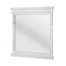This bathroom mirror with shelf has a solid construction and a clean white finish to blend. 30 35 Bathroom Mirrors Bath The Home Depot