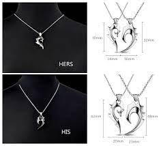 Matching Half Heart Pendants Set For Couples Matching Necklaces For Couples Diamond Hamsa Necklace Good Luck Necklace