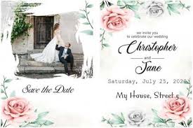 The details include the wedding time and date, where the ceremony will take place, the reception, the name of the guest/s invited, table number if any, some special instructions, and the dress code. Handdrawn Floral Wedding Invitation Card With Photo Edit