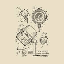 hair dryer sound system vintage patent hand drawing