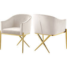 **the square metal dining table legs are sanded and finished with bowling alley wax if selected to preserve the raw metal patina and prevent from rusting indoors. Meridian Xavier Dining Chair Cream Velvet On Gold Steel Legs Artofit