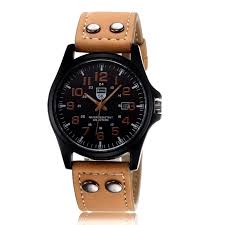 50,6x44x11,2 mm couleur du cadran : Montre Homme Avec Bracelet En Cuir Marron Clair Chiffres Et Aiguilles De Meme Couleur