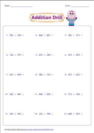 The worksheets are available both in pdf and html formats, are highly customizable, and include an answer key. Horizontal Math Worksheets Outstanding Picture Ideas Digit Addition Drill15 Hor Regroup Jaimie Bleck