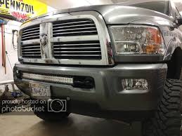 30 Curved Led Light Bar Installed Flush In Between Tow Hooks Dodge Cummins Diesel Forum Curved Led Light Bar Led Light Bar Truck Bar Lighting