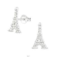 Construit de gustave eiffel cu ocazia expoziţiei universale din 1889, turnul eiffel este unul dintre monumentele cele mai vizitate din lume. Turnul Eiffel Din Argint Argint 925 Cercei Cu Zirconiu Èi Èurub
