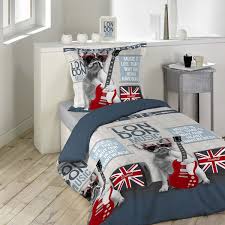 Housse De Couette City Dog 140x200cm 100 Coton Housse De Couette Housse De Couette Enfant Couette Bleue