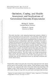 Pdf Optimism Coping And Health Assessment And Implications Of Generalized Outcome Expectancies