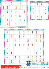 Sudoku Facile Pour Les Enfants Kit A Imprimer Sudoku Enfant Sudoku A Imprimer Sudoku