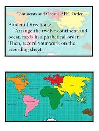Order the results in order of highest to lowest life expectancy. Continents And Oceans Alphabetical Order Literacy Center Activity