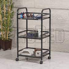 arya cihaz tasima ve setup sehpasi 3 rafli siyah sac cihaz siyah raf