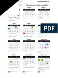 Calendario laboral 2021 barcelona pdf. Cal Laboral Barcelona 2021 Dias Festivos Observancias