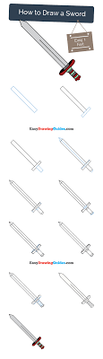 How To Draw A Sword Easy Drawing Guides Easy Drawings Guided Drawing Step By Step Drawing