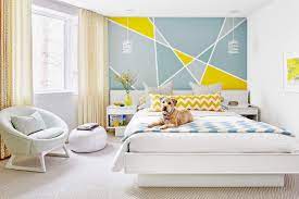 Nov 11, 2019 · if you're in need of some ideas when choosing bedroom wall colors, there are hundreds from which you can choose. Paint A Simple Geometric Pattern On Your Bedroom Wall Bedroom Wall Geometric Wall Paint Living Room Paint