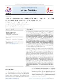 Kegiatan tersebut meliputi penyuluhan kanker, pelayanan pap smear. Pdf Analisis Implementasi Program Deteksi Dini Kanker Serviks Dengan Metode Inspeksi Visual Asam Asetat