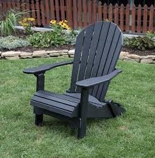 Black Poly Lumber Folding Adirondack Chair With Rolled Seating Heavy Duty Everlasting Lifetime Polytuf Hdpe Made In Usa Amish Crafted Folding Adirondack Chairs Adirondack Chair Poly Lumber