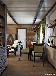 See more ideas about wooden house decoration, wooden house, home. Traditional Rustic Craftsman Farmhouse Living Room And Dining Room In Rustic Wooden House Interior Design Decorated With Vintage Accessories 3d Render Buy This Stock Illustration And Explore Similar Illustrations At Adobe