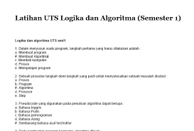 We did not find results for: 16 Contoh Soal Uts Logika Algoritma Bsi Semester 1 Kumpulan Contoh Soal