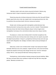 Antaranya membaca dapat menambah ilmu pengetahuan. Karangan Faedah Membaca