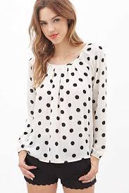 Black And White Polka Dot Blouses For Womens White Long Sleeve Polka Dot Blouse Polka Dot Chiffon Blouse Polka Dot Blouse Clothes