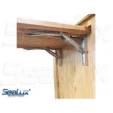 Sealux Heavy Duty Wall Mount Folding Brackets 90 Degree Shelf Bench Table Support Stainless Steel 12 Long Arm With Easy Reach Long Release Handle Max Bearing 550 Lb Sold As 2 Pcs