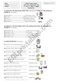 All the chapters from both the books are equally important and carry almost. 1st Term 7th Class 2nd English Examination Esl Worksheet By Fbilgi