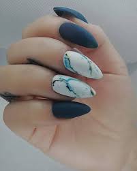 Navy blue nails yellow nail french manicure gel nails. Matte Navy Blue Nail Art Nail Art