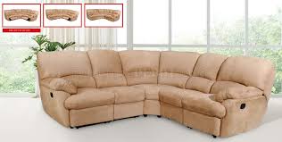 Sectionals, sectional sofas & couches. Light Brown Microfiber Modern Sectional Sofa W Recliner Seats