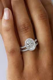 42 Wedding Ring Sets That Make The Perfect Pair Halo Wedding Rings Sets Black Diamond Ring Engagement Wedding Ring Sets